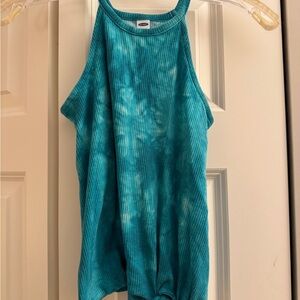 Girls Old Navy Aqua Tie-Dye Tank Top Size 10-12